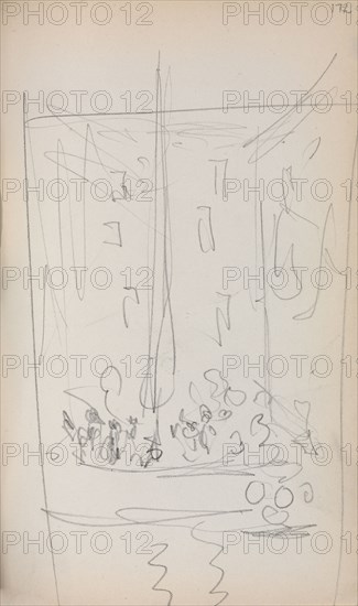 Italian Sketchbook: Boat with Figures (page 172), 1898-1899. Maurice Prendergast (American, 1858-1924). Pencil; sheet: 16.7 x 10.8 cm (6 9/16 x 4 1/4 in.).