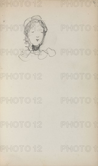 Italian Sketchbook: Head of a Girl (page 176), 1898-1899. Maurice Prendergast (American, 1858-1924). Pencil; sheet: 16.7 x 10.8 cm (6 9/16 x 4 1/4 in.).