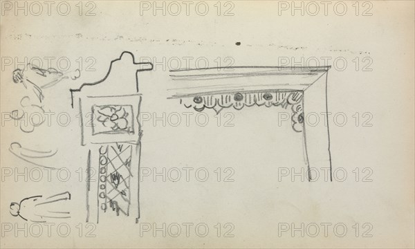 Italian Sketchbook: Architectural Details and Figures (page 199), 1898-1899. Maurice Prendergast (American, 1858-1924). Pencil; sheet: 16.7 x 10.8 cm (6 9/16 x 4 1/4 in.).