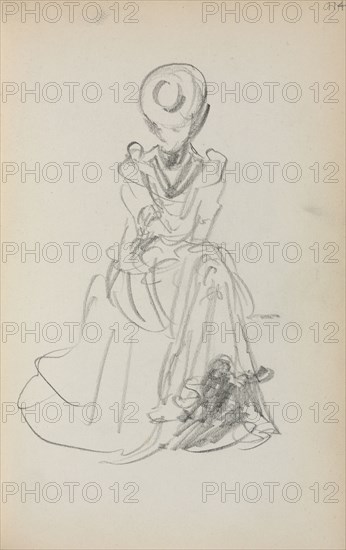 Italian Sketchbook: Seated Woman (page 114), 1898-1899. Maurice Prendergast (American, 1858-1924). Pencil; sheet: 16.7 x 10.8 cm (6 9/16 x 4 1/4 in.).