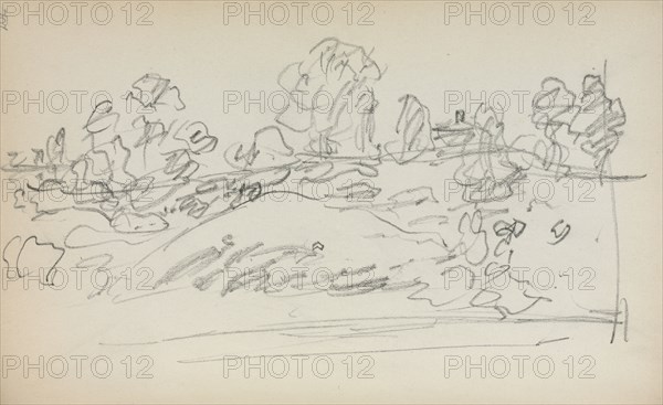 Italian Sketchbook: Landscape (page 202), 1898-1899. Maurice Prendergast (American, 1858-1924). Pencil; sheet: 16.7 x 10.8 cm (6 9/16 x 4 1/4 in.).