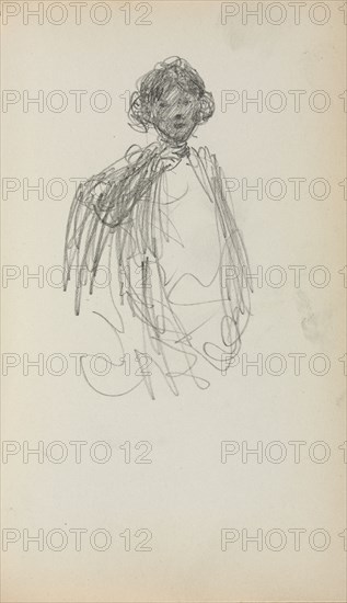 Italian Sketchbook: Woman, waist length (page 217), 1898-1899. Maurice Prendergast (American, 1858-1924). Pencil; sheet: 16.7 x 10.8 cm (6 9/16 x 4 1/4 in.).