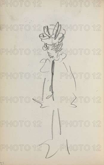 Italian Sketchbook: Standing Woman 3/4 View (page 126), 1898-1899. Maurice Prendergast (American, 1858-1924). Pencil; sheet: 16.7 x 10.8 cm (6 9/16 x 4 1/4 in.).