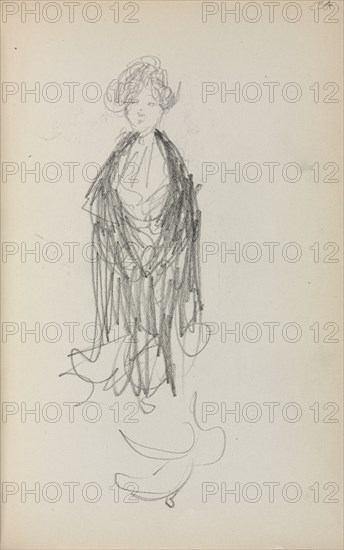 Italian Sketchbook: Standing Woman with Shawl (page 54), 1898-1899. Maurice Prendergast (American, 1858-1924). Pencil; sheet: 16.7 x 10.8 cm (6 9/16 x 4 1/4 in.).