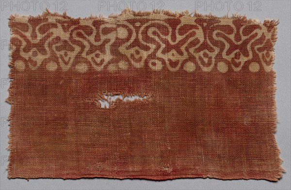 Fragment, 1100s - 1300s. India, 12th-14th century. Plain cloth, resist dyed; cotton; overall: 22.6 x 14 cm (8 7/8 x 5 1/2 in.)