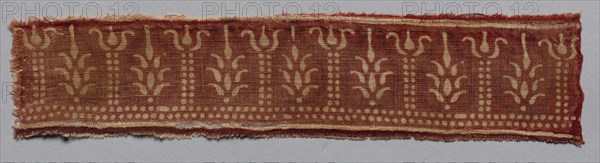 Fragment, 1100s - 1300s. India, 12th-14th century. Plain cloth, resist dyed; cotton; overall: 6.1 x 26.7 cm (2 3/8 x 10 1/2 in.)