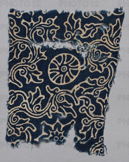 Fragment, 1100s - 1300s. India, 12th-14th century. Plain cloth, resist dyed; cotton; overall: 12.3 x 15.5 cm (4 13/16 x 6 1/8 in.).