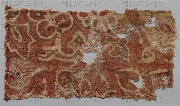 Fragment, 1100s - 1300s. India, 12th-14th century. Plain cloth, resist dyed; cotton; overall: 28 x 15.6 cm (11 x 6 1/8 in.).