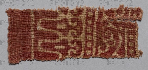 Fragment, 1100s - 1300s. India, 12th-14th century. Plain cloth, resist dyed; cotton; overall: 15.9 x 6.4 cm (6 1/4 x 2 1/2 in.).