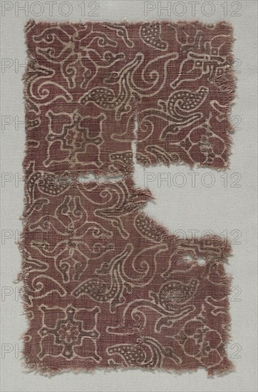 Fragment, 1400s (?). India, 15th century (?). Stamped resist, painted mordants, dyed; cotton; overall: 23.9 x 14 cm (9 7/16 x 5 1/2 in.)