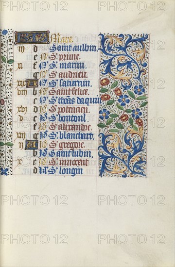 Book of Hours (Use of Rouen): fol. 3r, c. 1470. Master of the Geneva Latini (French, active Rouen, 1460-80). Ink, tempera, and gold on vellum; codex: 19.5 x 13.1 cm (7 11/16 x 5 3/16 in.).