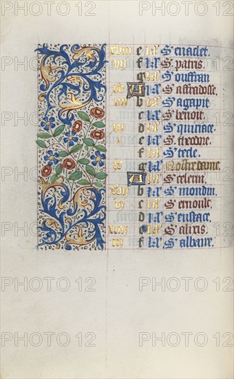 Book of Hours (Use of Rouen): fol. 3v, c. 1470. Master of the Geneva Latini (French, active Rouen, 1460-80). Ink, tempera, and gold on vellum; codex: 19.5 x 13.1 cm (7 11/16 x 5 3/16 in.)