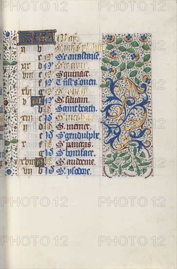 Book of Hours (Use of Rouen): fol. 5r, c. 1470. Master of the Geneva Latini (French, active Rouen, 1460-80). Ink, tempera, and gold on vellum; codex: 19.5 x 13.1 cm (7 11/16 x 5 3/16 in.)