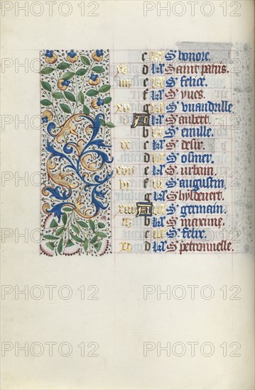 Book of Hours (Use of Rouen): fol. 5v, c. 1470. Master of the Geneva Latini (French, active Rouen, 1460-80). Ink, tempera, and gold on vellum; codex: 19.5 x 13.1 cm (7 11/16 x 5 3/16 in.)