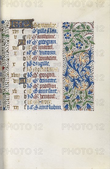 Book of Hours (Use of Rouen): fol. 9r, c. 1470. Master of the Geneva Latini (French, active Rouen, 1460-80). Ink, tempera, and gold on vellum; codex: 19.5 x 13.1 cm (7 11/16 x 5 3/16 in.).