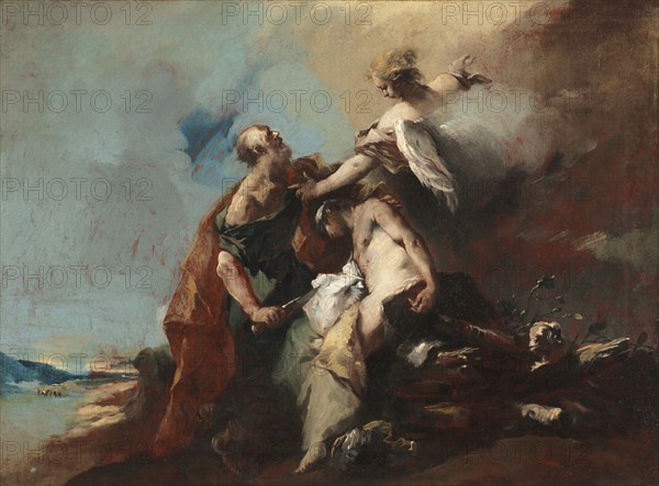 The Sacrifice of Isaac, Tobias and the Angel, The Angels Appearing to Abraham, Abraham Welcoming the Three Angels (painting series), 1750s. Francesco Guardi (Italian, 1712-1793). Oil on canvas; framed: 71 x 90.5 x 5.5 cm (27 15/16 x 35 5/8 x 2 3/16 in.); unframed: 56.5 x 75.5 cm (22 1/4 x 29 3/4 in.).