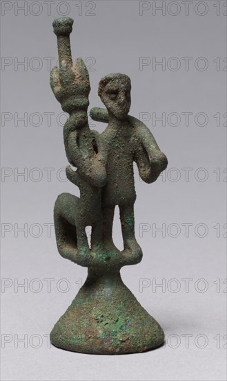 Warrior and Bull, c. 800-500 BC. Sardinia, probably Nuragic culture, c. 8th-6th Century BC. Bronze; overall: 8 cm (3 1/8 in.).