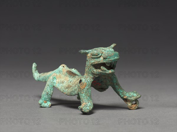 Jaguar, c. 1000-1500. Costa Rica, 11th-16th century. Gold; overall: 11.6 x 4.8 cm (4 9/16 x 1 7/8 in.).
