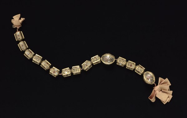 Beads from a Rosary, early 1500s. Italy, early 16th century. Gilt copper with champlevé enamel ; average: 24.5 cm (9 5/8 in.).