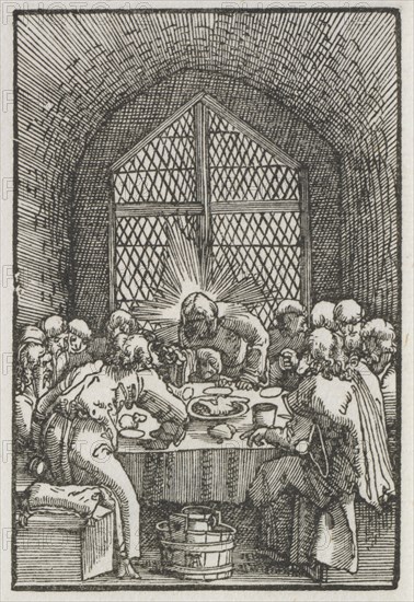 The Fall and Redemption of Man:  The Last Supper, c. 1515. Albrecht Altdorfer (German, c. 1480-1538). Woodcut