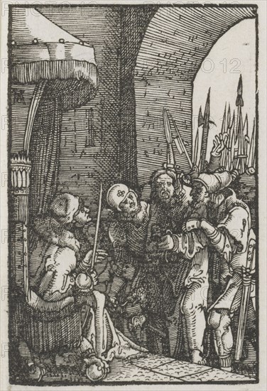 The Fall and Redemption of Man:  Christ before Pilate, c. 1515. Albrecht Altdorfer (German, c. 1480-1538). Woodcut