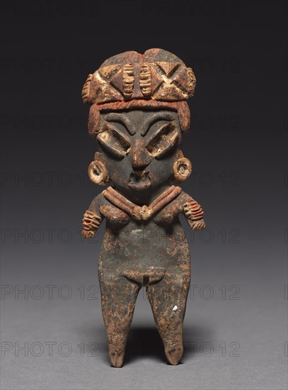 Archaic Figurine, 400-100 BC. Mexico, Guanajuato, Chupicuaro, 4th-1st Century BC. Earthenware with pigments; overall: 12.8 cm (5 1/16 in.).