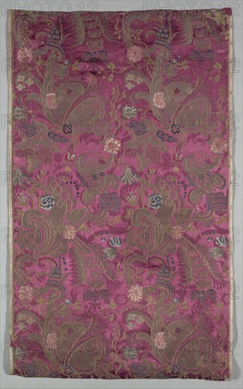 Length of Textile, c. 1700. France or Italy, early 18th century, period of Louis XIV (1643-1715). Brocade; silk, gold and silver threads; overall: 57.2 x 108 cm (22 1/2 x 42 1/2 in.)