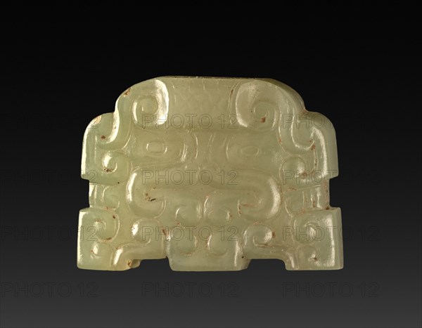 Ogre Mask (Taotie), 475-221 BC. China, Eastern Zhou dynasty (771-256 BC), Warring States period (475-221 BC). Nephrite; overall: 2.1 x 1.4 cm (13/16 x 9/16 in.).