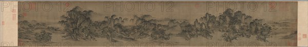 Streams and Mountains without End, 1100-1150. China, late Northern Song dynasty (960-1127) - Jin dynasty (1115-1234). Handscroll, ink and slight color on silk; image: 35.1 x 213 cm (13 13/16 x 83 7/8 in.); overall: 35.1 x 1103.8 cm (13 13/16 x 434 9/16 in.).
