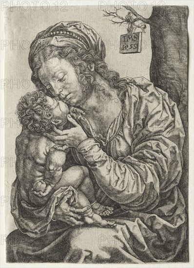 The Virgin Seated at the Foot of a Tree, 1522. Jan Gossaert (Flemish, c1475/78-1532). Engraving