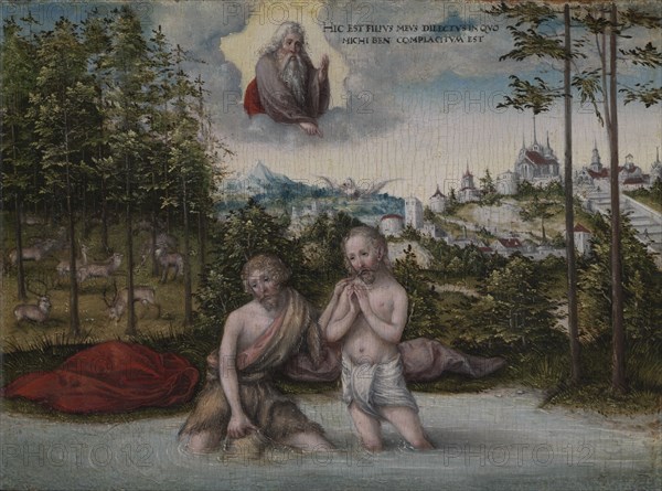 The Baptism of Christ, 1530s. Lucas Cranach (German, 1472-1553). Oil on wood; framed: 24.4 x 29.2 x 5.1 cm (9 5/8 x 11 1/2 x 2 in.); unframed: 15 x 20.5 cm (5 7/8 x 8 1/16 in.).