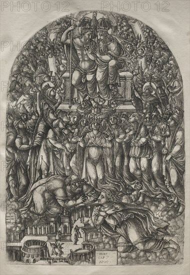 The Apocalypse:  An Innumerable Multitude Which Stand before the Throne, 1546-1556. Jean Duvet (French, 1485-1561). Engraving
