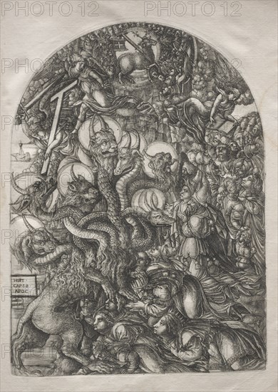 The Apocalypse:  The Beast with Seven Heads and Ten Horns, 1546-1556. Jean Duvet (French, 1485-1561). Engraving