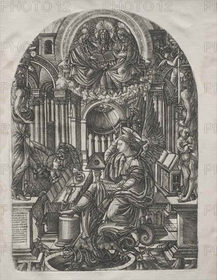 The Apocalypse:  St. John on the Island of Patmos, 1546-1556. Jean Duvet (French, 1485-1561). Engraving