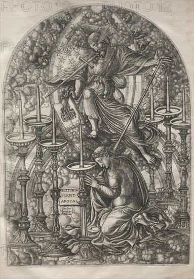The Apocalypse:  St. John Sees Seven Golden Candlesticks, 1546-1556. Jean Duvet (French, 1485-1561). Engraving