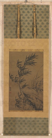 Bamboo in the Wind, mid-1300s. Puming (Xue Zhuang) (Chinese, active before 1274-after 1329). Hanging scroll, ink on silk; image: 78 x 46 cm (30 11/16 x 18 1/8 in.); overall: 209.5 x 65.8 cm (82 1/2 x 25 7/8 in.).
