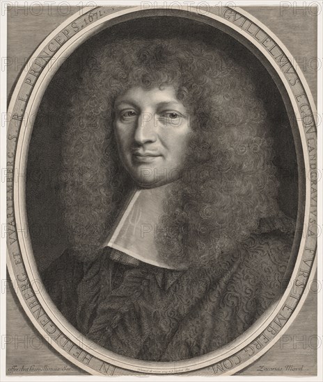 Cardinal of Furstenberg, 1671. Robert Nanteuil (French, 1623-1678). Engraving