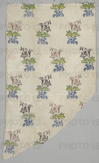 Length of Textile, 1723-1774. France, 18th century, Period of Louis XV (1723-1774). Plain cloth, brocaded; silk; overall: 96.5 x 56.2 cm (38 x 22 1/8 in.)