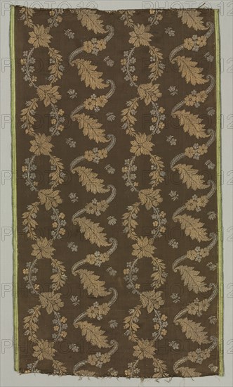 Silk Fragment, 18th century. Spain, 18th century. Fancy satin, brocaded: silk and metal threads; average: 97.8 x 55.9 cm (38 1/2 x 22 in.)