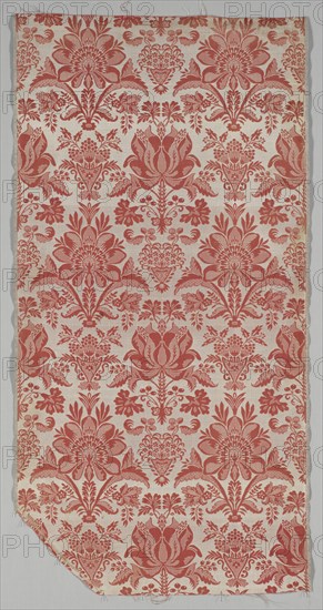 Length of Textile, mid 1700s. France, 18th century, Period of Louis XV (1723-1774). Lampas weave, silk; overall: 110.5 x 56.5 cm (43 1/2 x 22 1/4 in.).