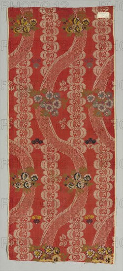 Fragment of Textile, 18th century. Spain, 18th century. Fancy satin, brocaded: wool; average: 109.3 x 46.1 cm (43 1/16 x 18 1/8 in.)
