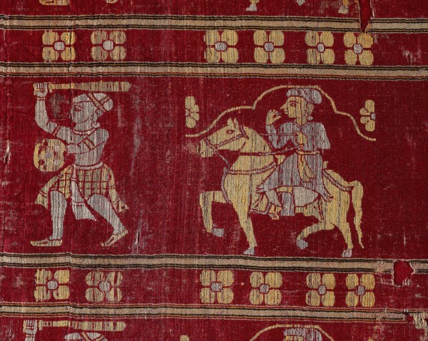 Tent Hanging (Part of a Larger Piece), 1560-1610. India, Gujarat, Ahmadabad, 16th-early 17th century. Lampas weave, silk; overall: 94 x 172.4 cm (37 x 67 7/8 in.)