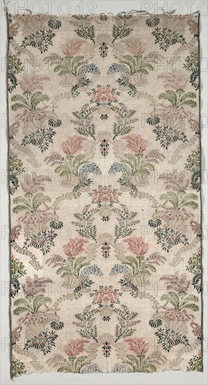 Length of Silk, 1700s. Italy, 18th century. Damask, brocaded; silk and metal; average: 104.8 x 55.9 cm (41 1/4 x 22 in.).