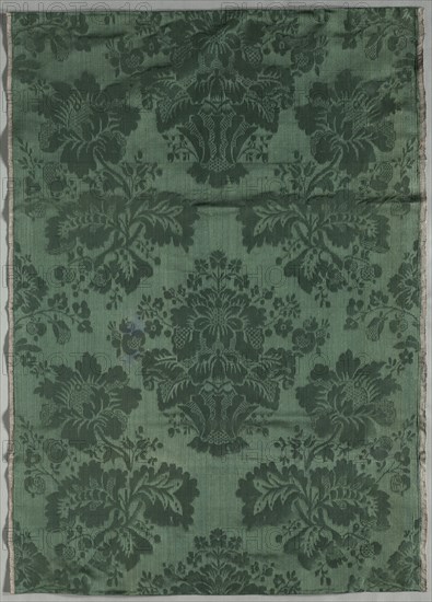 Length of Silk Damask Textile, 1700s. Italy, 18th century. Damask, silk; average: 81.3 x 57.1 cm (32 x 22 1/2 in.)