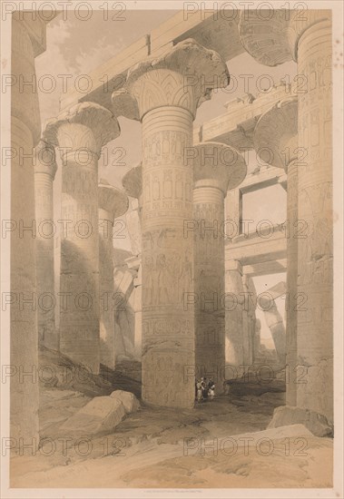 Egypt and Nubia: Volume II - No. 14, Karnak, 1838. Louis Haghe (British, 1806-1885). Color lithograph