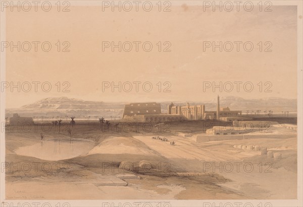 Egypt and Nubia: Volume II - No. 32, Karnak, 1838. Louis Haghe (British, 1806-1885). Color lithograph