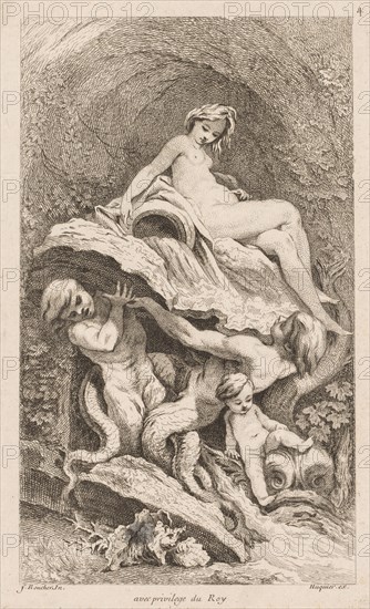 Book of Fountains:  No. 4, c. 1736. Gabriel Huquier (French, 1695-1772), after François Boucher (French, 1703-1770). Etching; sheet: 35.5 x 25.9 cm (14 x 10 3/16 in.); platemark: 27.1 x 17.3 cm (10 11/16 x 6 13/16 in.)