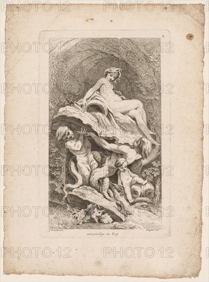 Book of Fountains:  No. 4, c. 1736. Gabriel Huquier (French, 1695-1772), after François Boucher (French, 1703-1770). Etching; sheet: 35.5 x 25.9 cm (14 x 10 3/16 in.); platemark: 27.1 x 17.3 cm (10 11/16 x 6 13/16 in.)