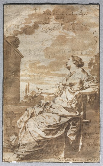 Allegory of Christian Belief, c. 1622. Johann Liss (German, c. 1597-1631). Pen and brown ink and brush and brown wash; framing lines in pen and black ink; sheet: 15.3 x 9.4 cm (6 x 3 11/16 in.).