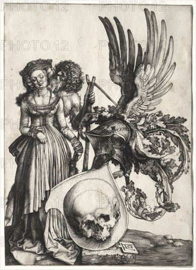 Coat of Arms with a Skull, 1503. Albrecht Dürer (German, 1471-1528). Engraving; sheet: 22.2 x 15.9 cm (8 3/4 x 6 1/4 in.)